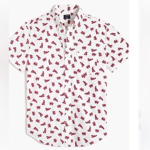 J.Crew Short Sleeve Crab & Lobster Print Slim Casual Shirt